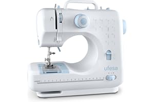 Ufesa SW1201 Facile Nähmaschine, 12 Stiche, 2 Geschwindigkeiten, Nählicht, Pedal/Manueller Schalter, 6 V Leistung