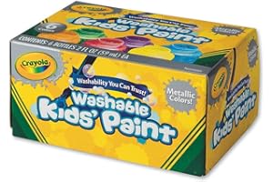 CRAYOLA Washable Metallic Paint - Assorted Colours (Pack of 6) | Add Some Extra Shine to Your Arts & Crafts! | Ideal for Kids Aged 3+