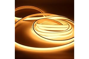 pcning 1M 2M 3M 5M 10M 20M Tira LED COB 220V con Enchufe, IP67 Etanche Luz Fita LED Flexible Strip para Interior Exterior (Blanco Cálido, 1M)