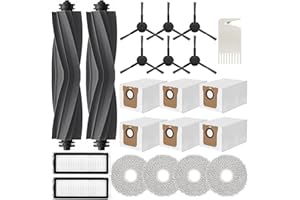 Zestaw akcesoriów do Dreame L20 Ultra/ L20 Ultra Complete, JKOISL 2 x szczotka rolkowa, 6 worków do kurzu, 4 ściereczki do wycierania mopa, 6 x szczotki boczne, 2 filtry, części zamienne, części