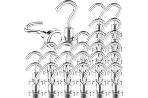 MIN CI Lot de 26 crochets magnétiques extra puissants en néodyme de 16 mm - Forte force de traction de 10 kg - Aimants puissants pour le camping