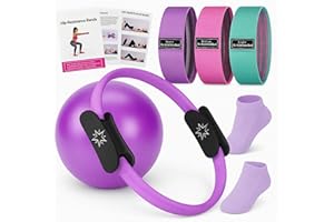 ‎BUDOCI BUDOCI Pilates Set, Pilates Ball Pilates Ring Zubehör Set für Zuhause, Pilates Essential Kit für Frauen mit Yoga Ball, Yoga Ring, Pilatesring und Zubehör für Stretching und Fitness