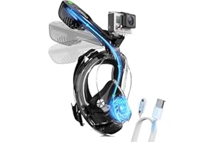 ORSEN Le premier masque de plongée standard CO2 au monde, certifié SGS et certifié DEKRA® CO2 - Vue panoramique à 180° - Anti-buée et anti-fuite - Masque de plongée complet pour adultes et enfants avec support d'appareil photo