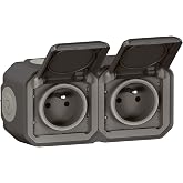 LEGRAND &ndash; IP55 waterproof socket with ground Plexo, socket 2P+T 16A complete with shutter, for placement in apparent, horizon