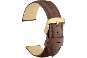 WOCCI Skórzane paski do zegarków w stylu vintage z zapięciem, złote, zapasowy pasek dla mężczyzn i kobiet, do zegarka, 14 mm, 16 mm, 18 mm, 19 mm, 20 mm, 21 mm, 22 mm