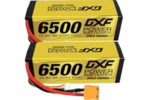 DXF 2 pacco batteria lipo 14.8 V 6500 mAh 100 C per 1/8 1/10 RC Cars Slash 4x4 Bandit Rustler Stampede Jam hpi xb kyosho 4wd assial scx10 ecx torments camion RC batteria lipo 15.2 v XT90