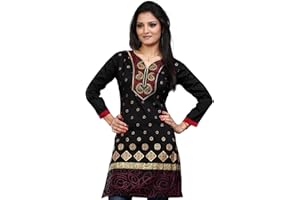 Maple Clothing Kurti Indische Tunika Top Damen bestickt Indien Bekleidung