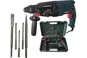 Inditrust New 1250W 26mm hammer drill with SDS drill bits and chisels 6 MONTHS WARRANTY 100% Copper Winding (BLUE)