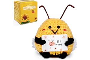 DealKits Pocket Hug Cadeau Positif Abeille, Abeille mignonne au crochet Chanceuse Abeille Lucky Positive Poupée à tricoter en laine, Cadeau d'encouragement Courageuse Porte-bonheur pour les amies Femm