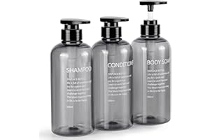 Czemo 3 dozowniki szamponu pod prysznic, 500 ml, butelka do napełniania, butelka z pompką, wielokrotnego napełniania, z tworzywa sztucznego, butelki na mydło do łazienki
