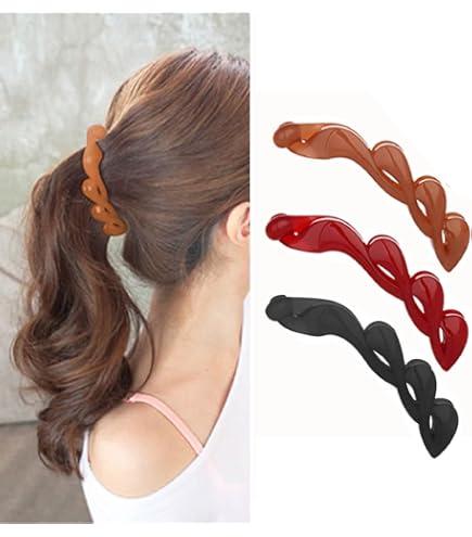 Confezione 3 Fermagli Banana A Forma Di Pesce – Per Capelli Spessi, Coda Di Cavallo Vintage