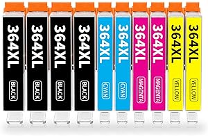 Hookink 364XL Cartucce Compatibili per HP 364XL 364 XL Multipack per Deskjet 3520 3070A per Officejet 4620 4622 per Photosmart 5510 5520 6510 6520 7520 (4 Nero 2 Ciano 2 Magenta 2 Giallo,10-Pezzi)