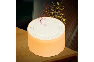 Alaoo Color Noise Sound Machines, Baby & Adults Noise Machine, 2 modeller Nattljus 14 lugnande ljud för Sleep Aid Machine, Timer Justerbar Ljusstyrka USB Uppladdningsbar Ljud Machine, Cylindrisk