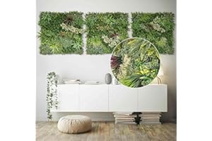 JELLE & JACOB Künstliche Pflanzenwand Indoor & Outdoor, Blumenwand Sommerwiese, 3er Set je 100x100 cm, pflegeleicht & langlebig - für Wohlfühl-Atmosphäre, Kunstpflanzen Wand, Green Wall, Pflanzen Wand