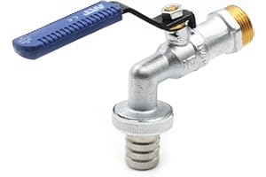 DOJA Barcelona | Kran Kula Dźwignia Wąż | 1/2" x 3/4" | Kran Ball Garden | Kran Na zewnątrz | Kran Wąż ogrodowy | Kran Patio dla systemów wodnych, ogrzewania i klimatyzacji