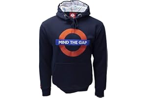 GWC Mind The Gap Logo Marine Brodé Capuche (avec Tube-Map Inside The Hood)