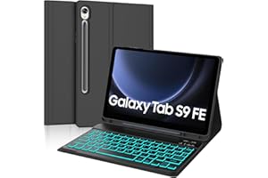 IVEOPPE Tastiera per Samsung Galaxy Tab S9 FE/S10 FE 10.9"/S9 11", Cover Tastiera Italiana Retroilluminata Bluetooth Rimovibile per Samsung Galaxy Tab S9 2023/S9 FE 2023/S10 FE 2025, Nero