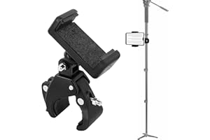 HFDONGL Uchwyt na telefon komórkowy, statyw, uchwyt na telefon komórkowy, rower, przegub obrotowy o 360 stopni, uchwyt na telefon komórkowy, motocykl, stojak na mikrofon, uchwyt do większości telefonów