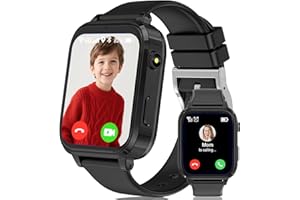 clleylise Smartwatch Kinder mit GPS und Telefon, 4G Kinder Smartwatch, Voice Chat, SOS IP68 Wasserdicht Spiel Wecker Touchscreen, Smart Watch für Jungen Mädchen 4-16 Jahre (Black)