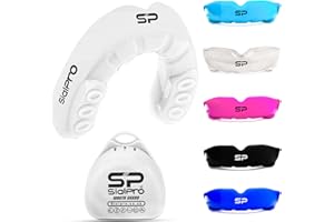 SialPro Mouth Guards for Boxing Men Adult Youth Junior Mouldable Rughby Sports Slim Fit Boil and Bite Gum Shield with Box MMA Hockey Basketball Muay Thai Football (Adult (12+ Years), White)