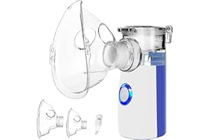 LIFOCI Inhaliergeräte für Erwachsene Inhalationsgerät Kinder Inhalator Inhaliergerät Kinder Vernebler mit Gesichtsmaske und Mundstück Automatische Reinigungsfunktion für Atemwegserkrankungen Wirksam (Blau)