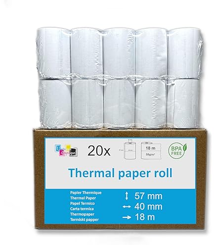 5 Rotoli Carta Termica Per Stampante Instantanea Bambini - 57x25mm, Bianca, Senza Inchiostro