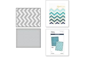 Spellbinders S5-582 Muster Zickzack-Schablonen aus der Photosyntheses-Kollektion von Simon Hurley, Papier Metall, One size