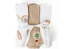 MYLILY | mussole cotone set di tre | mussola neonato cotone 100%| quadrati di garza neonato