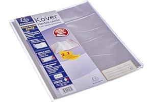 Exacompta - Ref 32430E - KoverBook Protector - A4+ in Size, Made from PVC Material - Protects Exercise Books, Water Resistant, Tear-Resistant Covers - Clear