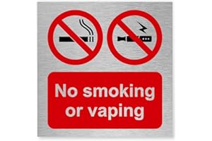 Viro Display No Smoking No Vaping Slimline Aluminium Sign 150mm x 150mm