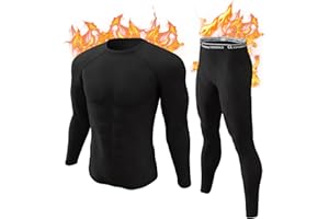 CL convallaria Ropa Interior Térmica Hombre, Ultra Cálido Camiseta Termica, Funcional Conjuntos Térmicos, Transpirable Thermoactive Ropa Interior Forro Polar