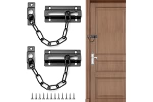 APOMOONS Lot de 2 chaînes de porte en acier inoxydable avec vis - Chaîne de porte intérieure - Chaîne de porte d'entrée - Chaîne de sécurité antivol - Pour hôtel, famille, portes intérieures