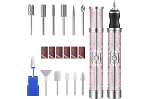 Bettinay 4 Speeds Nail Grinder for Thick Toenails Set, Electric Nail File for Various Nails and Shapes (18 Grinding Heads) (Pink)