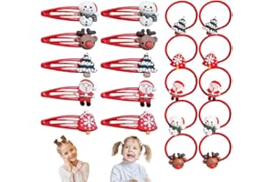 ZOOMPIL Pinzas De Pelo De Reno Navidad, 10 Piezas Accesorios Pelo Niña de Navidad, Pinzas de Pelo Navidad para Niña y Goma de Pelo, Decoracione Navidad para Cabello