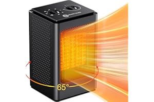 DARMAI Fan Heater, Portable Space Heater, 1500W PTC Electric Heater, Tip-Over and Overheat Protection, Home Low Energy, Safe & Quiet for Office Room Desk Indoor Use （65° Oscillating）