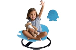 AMZSEW Sensory Spinning Chair, Autism Kids Sensory Swivel Toys, Sit and Spin Wobble Chair for Suitable for Boys and Girls with Autism and Adhd,Toddler Sensory Equipment (Penguin-Blue）