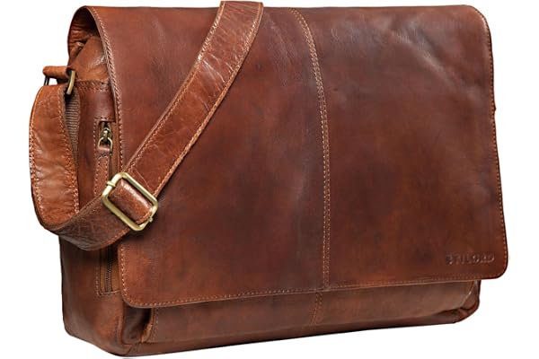STILORD 'Alex' Sac Messager en Cuir Unisexe Sac à Bandoulière Vintage Besace Sacoche pour Ordinateur Portable de 15,6 Pouces