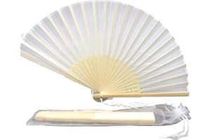 FANSOF.FANS FANSOF. FANS Ventilador de tela de seda con una tassel grado A bambú costillas fiesta de boda favor ventilador de mano (Royal Navy Blue)