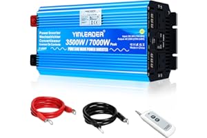 Yinleader Pure Sine Wave Power inverter 3500W DC 24V to 240V voltage converter USB & 2 AC sockets / 7000W