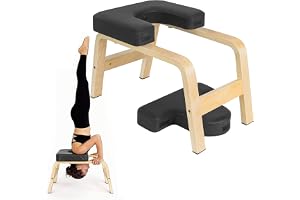 Yoga huvudstående pall hög kvalitet yogapall inkl. 150 kg 6,3 cm tjock, vattentät stoppning, halkfria fötter och yogabä för att sträcka ryggen för olika tillämpningar som yoga, pilates