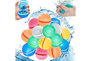 15 Stück Wasserbomben Selbstschließend, Farbenfroh Wasserbomben Wiederverwendbar Pool Wasserbomben Schleuder Selbstdichtende Wasserbomben Wasserspielzeug für Kinder und Erwachsene