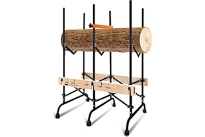 Eulenke Klappbarer Sägebock für Kettensägen | Sägebock | Holzsägebock Metall - Kettensägebock bis 150 kg | Arbeitsbock 116x81x65CM | Kettensägenschnitt Holzhalter(2 Stück)