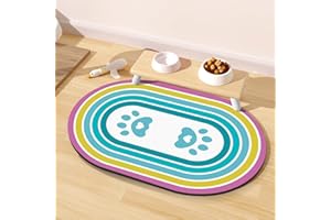 METEOROCK Tappetino Ciotola Cane, Assorbenti Tappetino Ciotole Gatto con Retro in Gomma al 100% per Pavimenti, 61x40,5CM Anti-Graffio Progettato per Famiglie con Più Animali Domestici di Diverse Colori