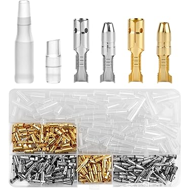 Kit De 400 Connecteurs Bullet Laiton 3,9 Mm - Mâles Et Femelles Avec Manchons Isolants Pour Moto, Bateau, Auto