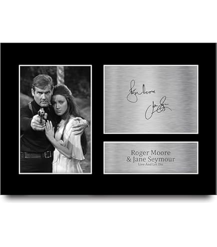 Superbe photo et signature d'origine de Roger Moore - En vente sur roger Superbe photo et signature d'origine de Roger Moore - En vente sur roger