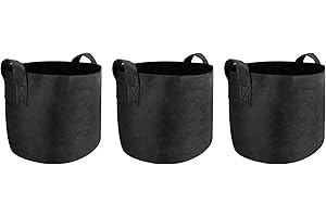 MAISON & WHITE Plant Grow Bags 3 Pack | 10 Gallon Breathable Nonwoven Fabric Soft Sided Aerating Growing Pots | Garden Potato Fruit Vegetable & Flower Planter Bags | M&W