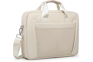 GAOCHY 15-16 Zoll Laptop Umhängetasche Business Aktentasche Wasserabweisend Computer Messenger Taschen, Kompatibel mit MacBook Pro 16, MacBook Air 15 M4 2025, 15,6 Zoll Aspire, Vivobook, Perlweiß