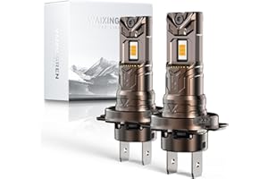 WAIXINGREN H7 Led Headlight Bulb, 32000LM 6500K 600% Brighter, 120W Headlight Bulbs with Fan, Halogen Replacement Bulb, Plug and Play Easy Installation, Pack of 2 (H7)