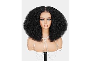 MEGALOOK 220% Special Curly Wave Wigs Salon-Quality Ready to Go Glueless Wigs Human Hair 6×6 Pre Cut HD Lace Front Wigs Human Hair Real Pre plucked Bleached Tiny Knots Wig 16 Inch