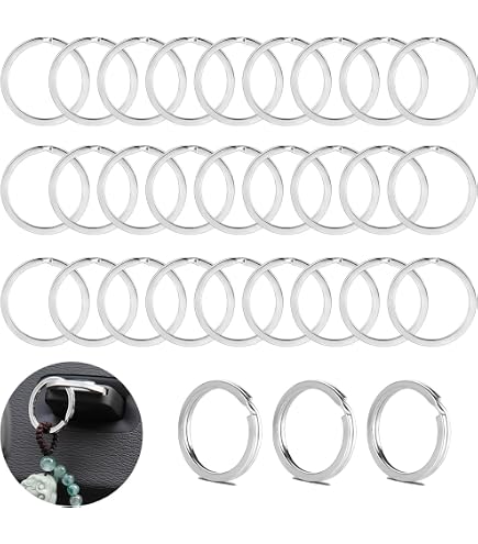 Beebeecraft 1 Scatola 20 Pezzi Portachiavi Divisi 316L Acciaio Inossidabile Portachiavi Piatto Chiusura Anello Di Metallo Per Casa Auto Ufficio Chiavi Attacco 35 X 2.5mm - 6